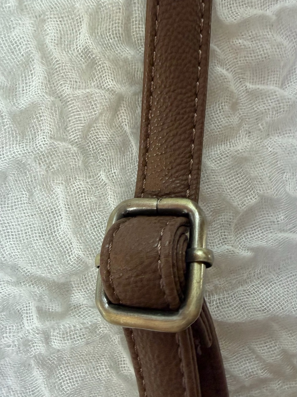 Joy Susan Vegan Brown Leather Crossbody Purse - Picture 13 of 14